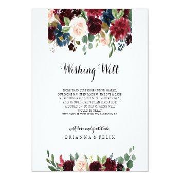 Autumn Rustic Calligraphy Wedding Wishing Well Enclosure Card Front View