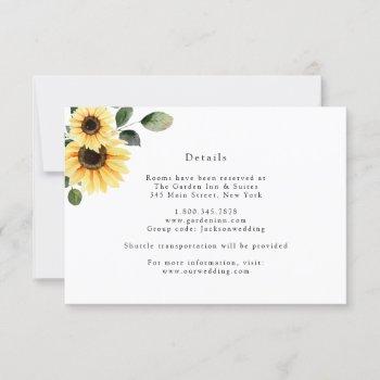 autumn sunflower wedding details card