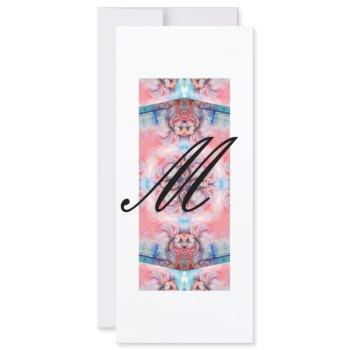 avalon abstract monogram pink purple invitation