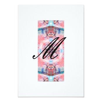 Avalon Abstract Monogram Pink Purple Invitation Front View