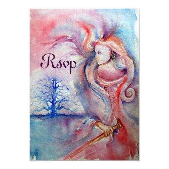 Avalon ,magic And Mystery , Soft Pink Blue Rsvp Invitation Front View