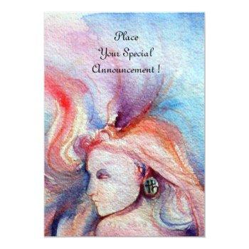 Avalon ,magic And Mystery , Soft Pink Blue Rsvp Invitation Front View