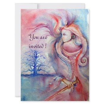 avalon ,magic and mystery soft pink purple blue invitation