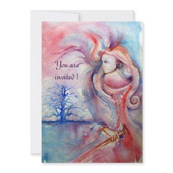 avalon ,magic and mystery soft pink purple blue invitation