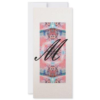 avalon monogram 2, pink purple  metallic champagne invitation