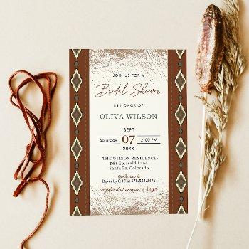 aztec western bridal shower invite, rustic boho invitation