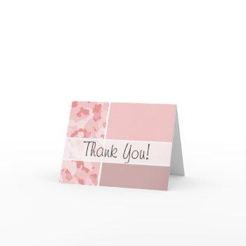 baby pink camo; personalized thank you card