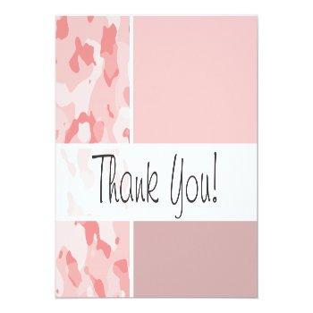 Baby Pink Camo; Personalized Thank You Card Front View