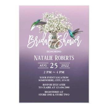 Baby's Breath & Love Birds Purple Front View