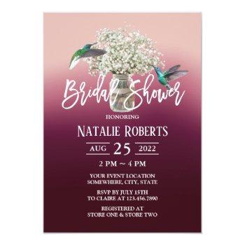 Baby's Breath & Love Birds Wine Red Front View