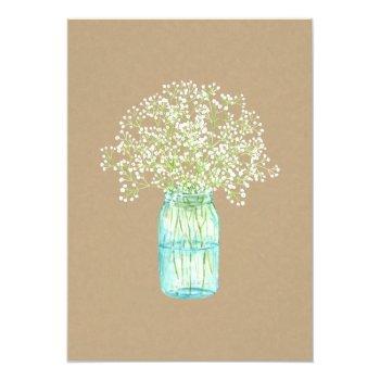 Baby's Breath Rustic Mason Jar Front View