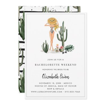 bachelorette destination bikini bridal bash invitation