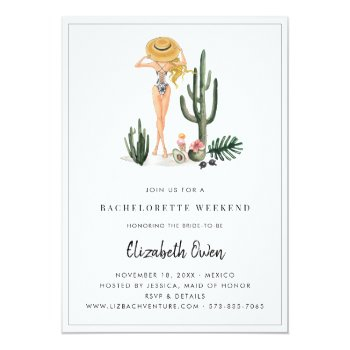 Bachelorette Destination Bikini Bridal Bash Invitation Front View