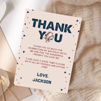 baseball birthday thank you card