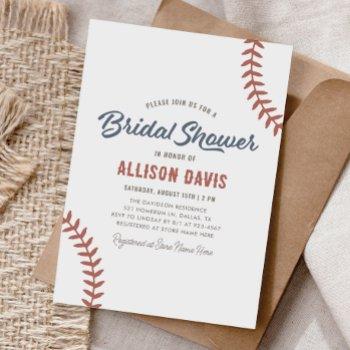 baseball bridal shower invitation