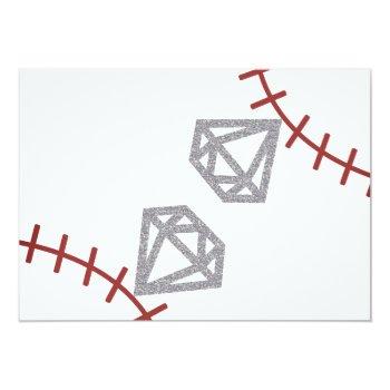 Baseball Homerun Diamond Gem Bridal Shower Invite Front View