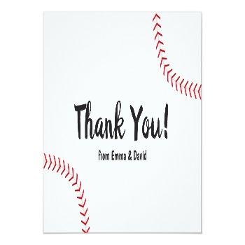 Baseball Sports Theme Thank You Front View