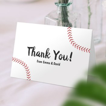 Baseball Sports Theme Thank You Front View