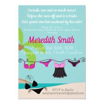 Beach Bachelorette Party Invitation Front View