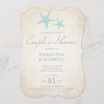 beach couple's shower invitation - starfish
