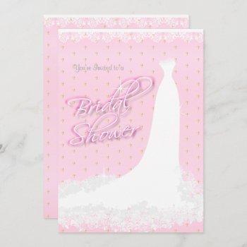 beautiful pink satin religious bridal shower invitation