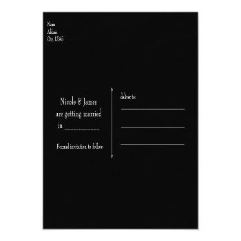 Beautiful Swan Silver Elegant Chic Save The Date Announcement Postcard Front View