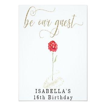 Beauty & The Beast Birthday Bridal Wedding Square Sticker Front View