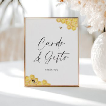 bee honeycomb bridal shower cards & gifts poster