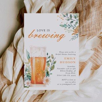 beer love is brewing bridal shower invitation