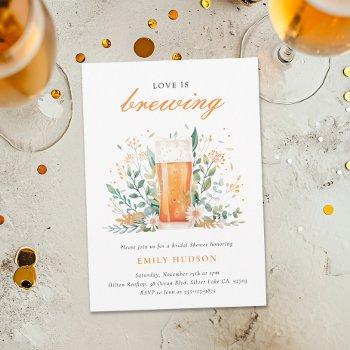 beer love is brewing bridal shower invitation