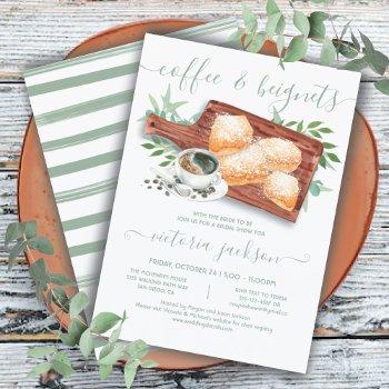 beignets & coffee board bridal shower invitation