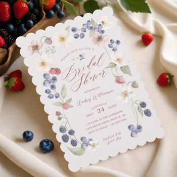 berry sweet bridal shower wild berries & flowers invitation