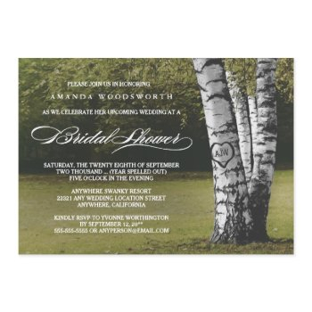 birch tree rustic bridal shower invitations