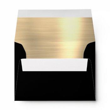 black and gold metallic wedding sweet 16 envelope