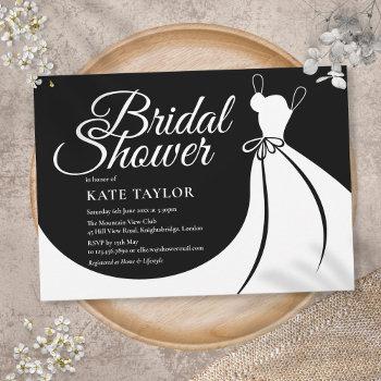 black and white elegant  bridal shower invitation
