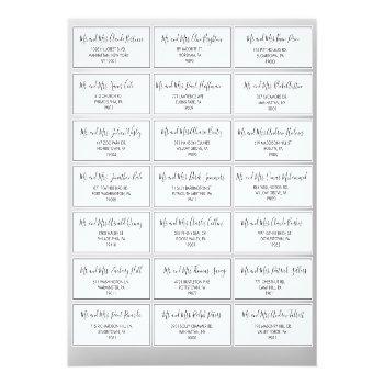 Black And White Wedding Guest Address Label Front View