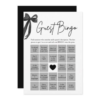 black bow find the guest bingo bridal shower game invitation