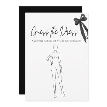 black bow guess the dress bridal shower game invitation