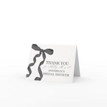black bow tying the knot bridal shower thank you
