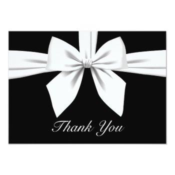 Black Elegant Tiffany Fancy Party Stationery Thank You Card Front View