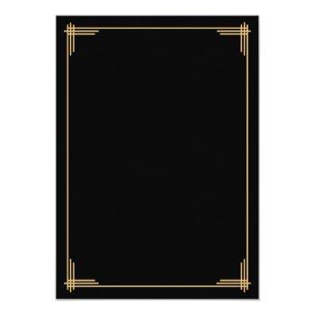 Black Gatsby Art Deco Bridal Shower Invites Front View