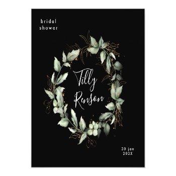 Black Gold Botanical Succulent Bridal Shower Tapestry Front View