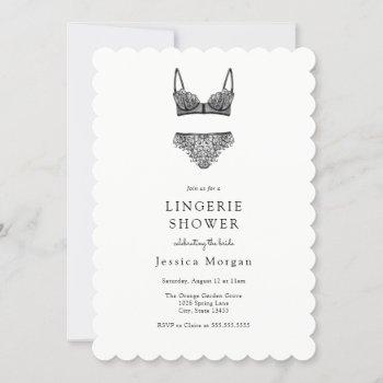 black lingerie shower invitation