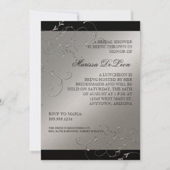 black tie elegance, bridal shower invitations