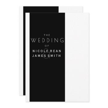 black & white elegant modern simplistic wedding invitation