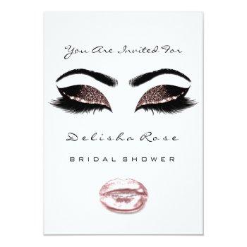 Black White Kiss Makeup Bridal Shower Mermaid Invitation Front View