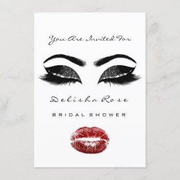 black white kiss makeup bridal shower red invitation