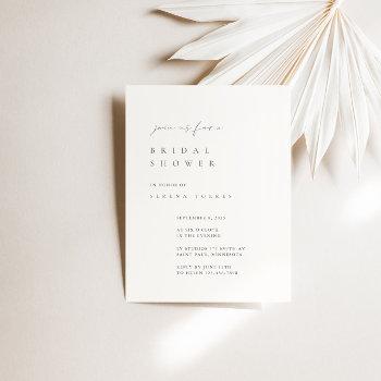 black & white minimalist bridal shower invitation
