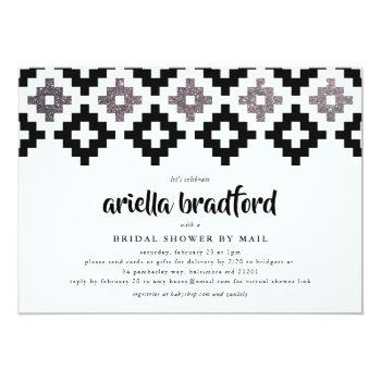 Black White Silver Boho Aztec Front View