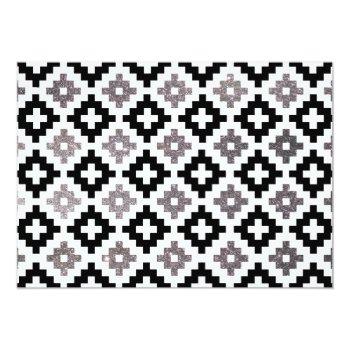 Black White Silver Boho Aztec Front View